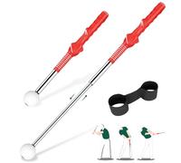 KALAUTO Golf Grip Swing Training Aid - Retractable Click Club Trainer Indoor Practice Warm Up Stick Flexible Telescopic Short Tempo Sound Release Trainer Devices with Swing Practice Strap