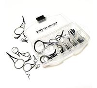 Kalavarma Minima Rings one Piece Stamped Frame Guide Fishing Rod Repair Kit Guide Tip Top Repare Set Mixed Size Single Leg Stainless Steel Spinning and Casting Rod Guides40pcs