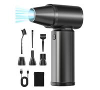 Kalawen Compressed Air Duster, 180000 RPM Rechargeable 10000 mAh Powerful Cordless Air Blower - Stepless & 3-Speed Adjustable, Brushless Motor with LED Light for Computer, Car, Home Cleaning