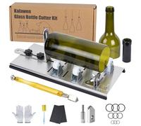 Kalawen Glass Adjustable Bottle Cutter DIY Tool for Bottle Neck & Round Bottle with Glass Cutter, Stainless Steel Cutting Machine Set for Wine, Beer, Liquor, Alcohol, Champagne, Soda Round Bottles