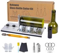Kalawen Latest Bottle Cutter DIY Tool for Bottle Neck & Round Bottle with Glass Cutter, Stainless Steel Cutting Machine Set for Wine, Beer, Liquor, Whiskey, Alcohol, Champagne, Soda Round Bottles