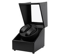 Kalawen Watch Winder 2 Watches Automatic Watch Winder Box for Automatic Watches USB Charging Cable Watch Winder PU Leather Watch Case with Quiet Motor Black, black and red