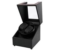 Kalawen Watch Winder 2 Watches Automatic Watch Winder Box for Automatic Watches USB Charging Cable Watch Winder PU Leather Watch Case with Quiet Motor Black, Black and red, 14 * 15.5 * 17.5cm