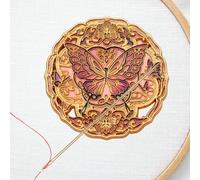 Kalaxy47 Needle Minder Magnet - Exclusive The Butterfly Dream Design, Gold Stamping, 2.4" Large Powerful Magnet for Cross Stitch, Embroidery, Sewing，Fridge Magnet，Safe for Crafters（Butterfly