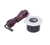 kalb Built-in USB Hub 2-in-1 USB and USB-C, Stainless Steel, Socket for Smartphone, Tablet, E-Reader, Furniture Installation 12 V, Selection: Silver Grey