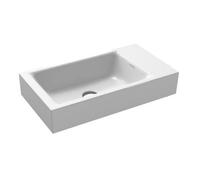 Kaldewei Contemporary Bathroom Puro Wall Mounted Right Handed Wash Basin 300 X500mm Alpine White Steel Enamel (Basin Only)