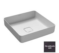 Kaldewei Miena Modern Bathroom Square Steel Enamel Countertop Wash Basin Bowl 400 X 400mm Anthracite Matt Finish (Basin Only)