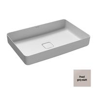 Kaldewei Miena Modern Rectangular No Tap Hole Countertop Wash Basin Bowl Steel Enamel 380X580mm Grey Finish (Basin Only)