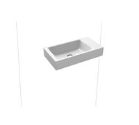 Kaldewei Rectangular Cloakroom Basin Puro model 3162 right Alpine White 901206313001