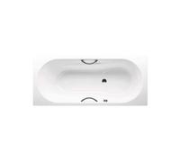 Kaldewei Vaio Bathroom No Tap Hole Twin Grip Hole Side Positioned Overflow Single Seat Bath 1700 X 750mm Alpine White Steel Enamel