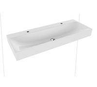Kaldewei Wall Hung Basin Double with overflow 3 tap holes Silenio