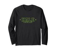 Kale Addict Leaf Power Slogan Long Sleeve T-Shirt