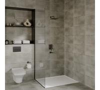 Kale Cirrus Grey Matt Natural Concrete Effect Ceramic Indoor Wall & Floor Tile, Pack Of 6, (L)600mm (W)300mm