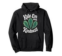 Kale Em With Kindness for Veggie Lovers Casual Green Vibes Pullover Hoodie