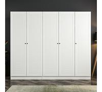 kale h210cm wooden wardrobe with 5 slatted doors in white