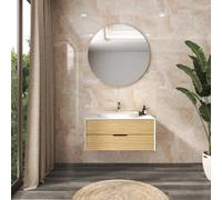 Kale Rockwell Beige Gloss Marble Effect Ceramic Indoor Wall Tile, Pack Of 6, (L)600mm (W)300mm