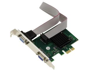 KALEA-INFORMATIQUE 2 Port VGA 1080p Graphics Card on PCIe x1 Port with Silicon Motion SM750 Chipset