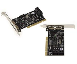 KALEA-INFORMATIQUE 4 + 2 SATA eSATA PCI controller card with SIL3114 Chipset. Independent or clustered disks Raid 0 1 0+1