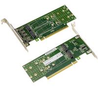 KALEA-INFORMATIQUE Dual Sided PCIe Gen 4.0 x16 Controller Card for 4 SSD M.2 NVMe M Key Mount Low or High Profile