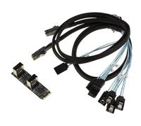 KALEA-INFORMATIQUE M.2 8 Port SATA 3.0 6Gbps PCIe 3.0 Key M/B+M/C Adapter
