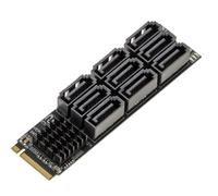 KALEA-INFORMATIQUE M.2 M Key to 9 Ports SATA 3.0 6Gbps Controller Card with Realtek RTL9101 Chipset and Multi Controller Architecture