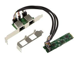 KALEA-INFORMATIQUE M2 M.2 NGFF PCIe B M Key 2 ports 2.5 Gigabit RJ45 LAN ethernet 10 100 1000 1G 2.5G. DUAL Chipset Realtek RTL8125