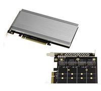 KALEA-INFORMATIQUE M2 PCIe x16 controller card for 4 M.2 NVMe M Key SSDs with Chipset 2824 compatible with Non-Bifurcation and Bifurcation modes