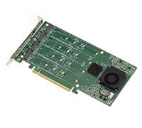 KALEA-INFORMATIQUE M2 PCIe x16 controller card for 4 M.2 NVMe M Key SSDs with PLX PEX 8747 chipset - 32GB for each SSD, 128G total.