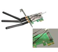 KALEA-INFORMATIQUE Mini PCI EXPRESS to PCI EXPRESS adapter, for mounting a MiniPCIe card in a PCIe slot, with antennae for use with Wireless cards