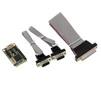 KALEA-INFORMATIQUE MiniPCIe card 1 LPT DB25 parallel port + 2 DB9 RS232 COM ports mPCIe Full Size format with WCH CH384L Chipset
