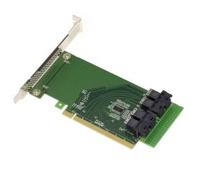 KALEA-INFORMATIQUE PCIe 16x Riser Card For 4 U.2 NVMe SSD Or 4 4X Ports SFF8643