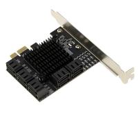 KALEA-INFORMATIQUE PCIe 3.0 x1 Controller Card with 10 Ports for SATA 3.0 6G Hard Drives, Dual Chipset JMB575