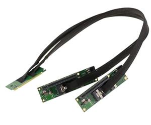 KALEA-INFORMATIQUE PCIe Gen 4.0 x16 to 2 Port x8 Bifurcation Riser Extension Cable 32GB/s Gen4