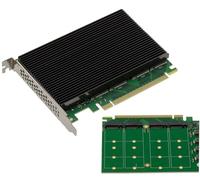 KALEA-INFORMATIQUE PCIe Gen 5.0 x16 Controller Card for 4 M.2 NVMe M Key SSD with PI6CB33402 PCIe5 64GB/s Chipset