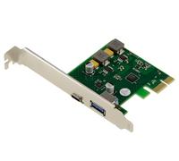 KALEA-INFORMATIQUE PCIe x1 Controller Card 2 Ports USB 3.0 5G Type A and C, Self-Powered, 5V 3A Output per Port, Support UASP, Fresco Logic FL1100 Chipset