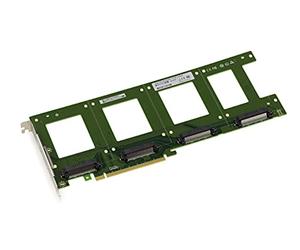 KALEA-INFORMATIQUE PCIe x16 PCIe 3.0 card for 4 SSD PCIe NVMe U.2 U2 68-pin SFF-8639. Direct board mounting without cables.