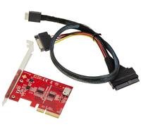 KALEA-INFORMATIQUE Redriver PCIe Gen 4.0 x4 to Oculink SFF-8612 SFF-8611 Controller Card with Cord for U2 NVMe SSD Mounting SFF-8639