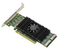 KALEA-INFORMATIQUE RETIMER CXL Card PCIe 5.0 to 2 Port MCIO 8i (x8) Adapter for NVMe M2 M3 U2 U3 SSD or PCIe Attached Plates
