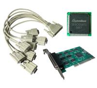 KALEA-INFORMATIQUE RS232 serial controller card on PCI slot 8 COM DB9 outputs with SYSTEMBASE SBC16C1058PCI chipset - DOS LINUX WINDOWS