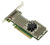 KALEA-INFORMATIQUE Switch PCIe 4.0 controller card with 4 SFF-8654 8i ports to control up to 8 NVMe M2 M3 U2 U3 SSDs or PCIe inserts, Broadcom PEX88048 chipset.