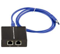 KALEA-INFORMATIQUE USB 3.0 to 2 Port RJ45 LAN GIGABIT Ethernet 10 100 1000 with ASIX AX88179 Dual Chipset