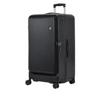Kaleenie 29 Inch Aluminum Checked Luggage with Side Opening Zipper, 40 * 37 * 77cm, 113L, Lightweight Hardshell ABS+PC Suitcase with TSA Lock, 360° Universal Wheels, Black, Black, 73.66 cm
