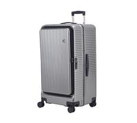 Kaleenie 29 Inch Aluminum Checked Luggage with Side Opening Zipper, 40 * 37 * 77cm, 113L, Lightweight Hardshell ABS+PC Suitcase with TSA Lock, 360° Universal Wheels, Dark Gray