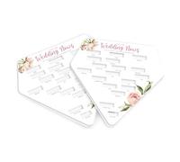 KALEFO Bridal Shower Game Cards Wedding Diamond Shape Mad Libs Engagement Party Supplies Pink Rose Bachelorette Favors 25Pcs(White)