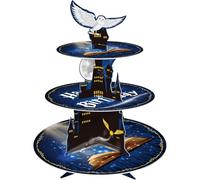 KALEFO Magical Wizard 3 Tier Cupcake Stand School Party Decorations Cake Unique Birthday Halloween Supplies Cosplay Favors Table Decor (Magical)