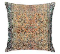 Kaleidee Manchester Kashan Floral Persian Carpet 23 Throw Pillow Cover Soft Velvet Decorative Throw Pillowcases Cushion Cover for Home Decor Living Room Bed Couch Car 18x18 Inch
