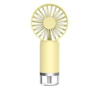 KaleidoBazar 2 in 1 Handheld Misting Fan, Rechargeable Battery Operated, Portable 3 Speeds & 40ml Personal Face Humidifier & Moisturize Spray Fan With Patent for Travel Camping Outdoor (Yellow)