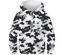 KaleidoKit Boys Girls Hoodie Camouflage 3D Unisex Children's Hoodie Long Sleeve Pullover Hoodie Sweatshirt with Pockets 12-14Y