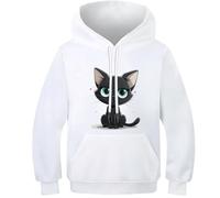 KaleidoKit Boys Girls Hoodies Cute Kitten 3D Printed Pullover Kids Cool Pullover Sweatshirts Long Sleeve Hooded with Pocket 12-14Y