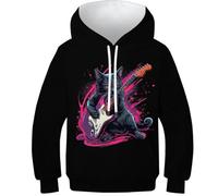 KaleidoKit Boys Girls Hoodies Kitten 3D Printed Pullover Kids Cool Pullover Sweatshirts Long Sleeve Hooded with Pocket 10-12Y